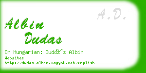 albin dudas business card